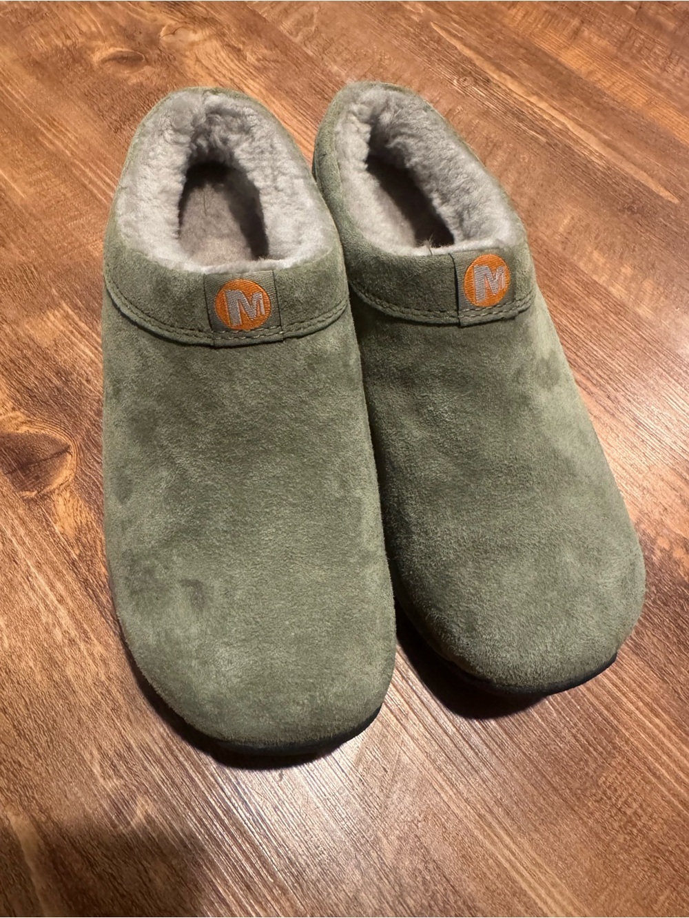Women’s Merrell Primo Chill Suede Clogs Light Green Suede Faux Fur Lined